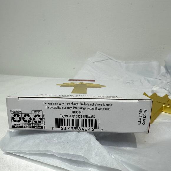 2024 Hallmark Ornament "GOD'S LOVE SHINES BRIGHT" Gold Metal Cross - NEW IN BOX - Picture 3 of 8